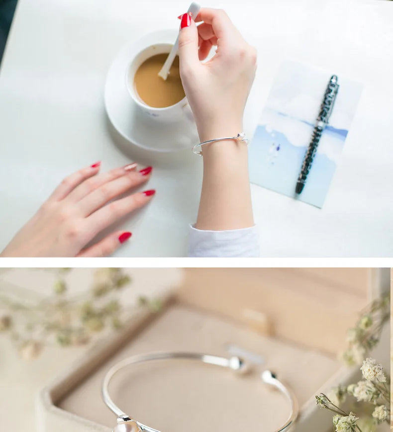 Bracelete Pérola Única - Prata 925