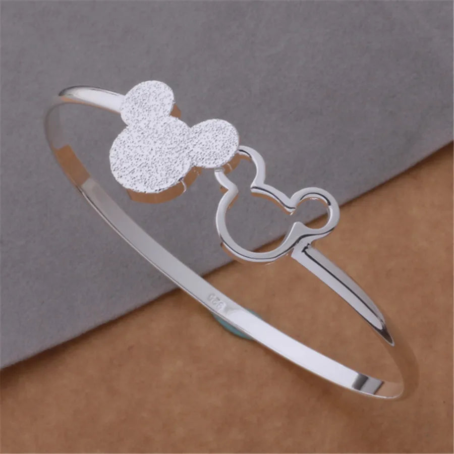 Bracelete Mickey Ajustável - Prata 925