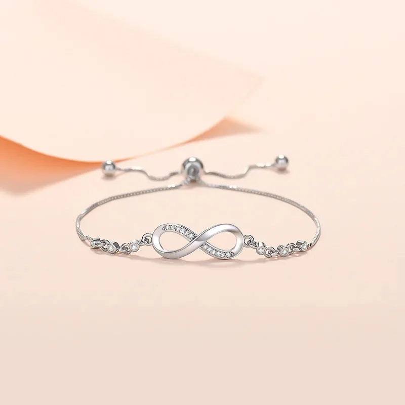 Pulseira Infinita Ajustável - Prata 925