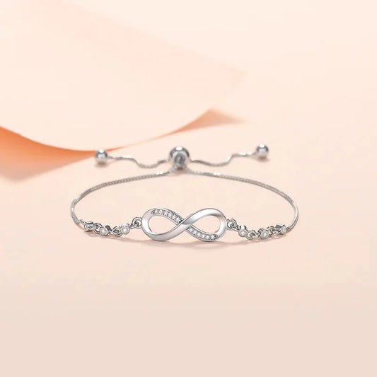 Pulseira Infinita Ajustável - Prata 925