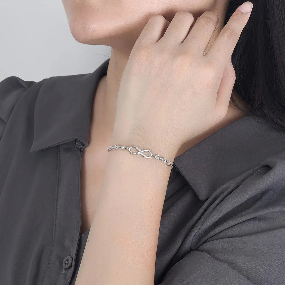Pulseira Infinita Ajustável - Prata 925