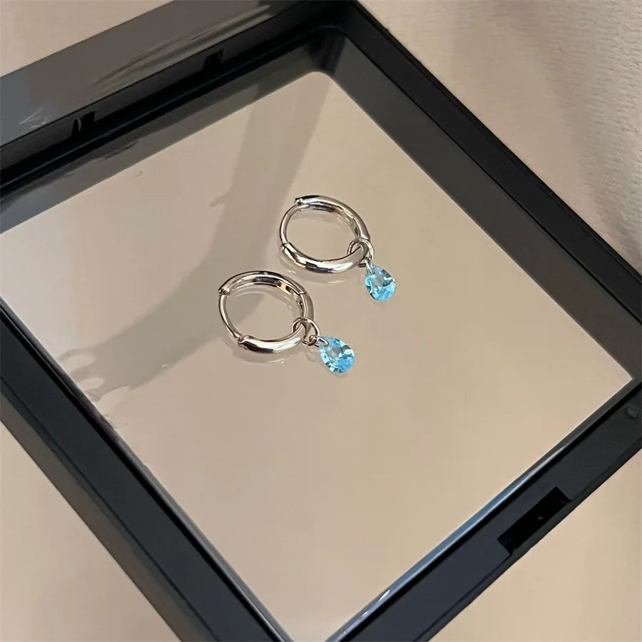 Brinco Argolinha Gota Solta Click - Prata 925