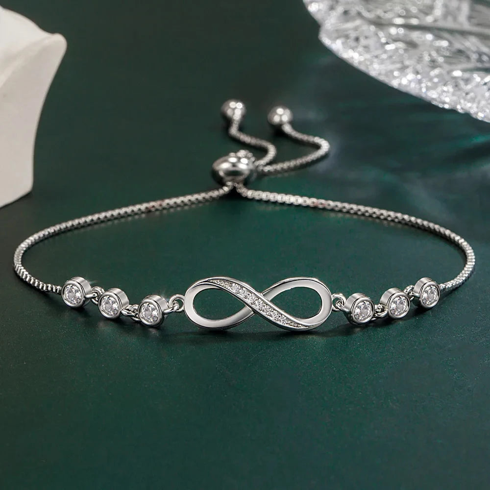 Pulseira Infinita Ajustável - Prata 925