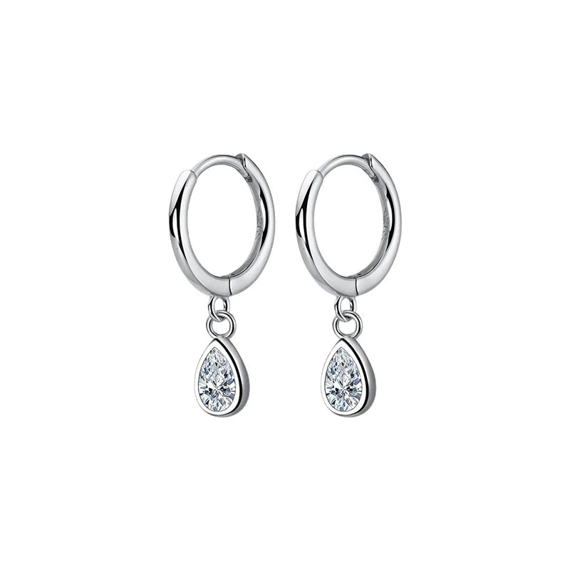 Brinco Argolinha Gota Click - Prata 925