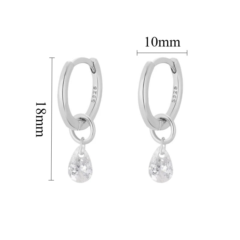 Brinco Argolinha Gota Solta Click - Prata 925