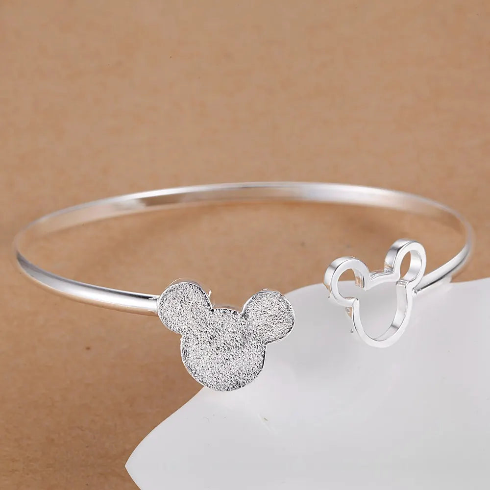 Bracelete Mickey Ajustável - Prata 925
