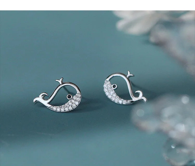 Brinco Baleia Cravejada - 925