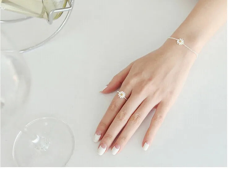 Pulseira Flor de Margarida - Prata 925