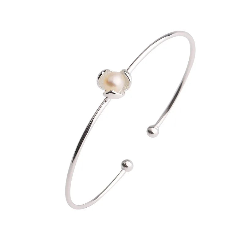 Bracelete Pérola Única - Prata 925