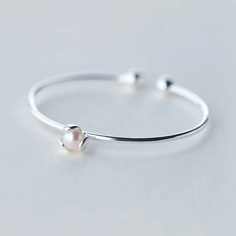 Bracelete Pérola Única - Prata 925