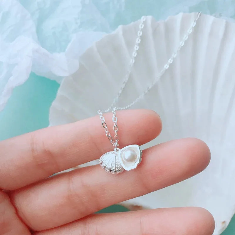 Colar Concha Pérola  - Prata 925