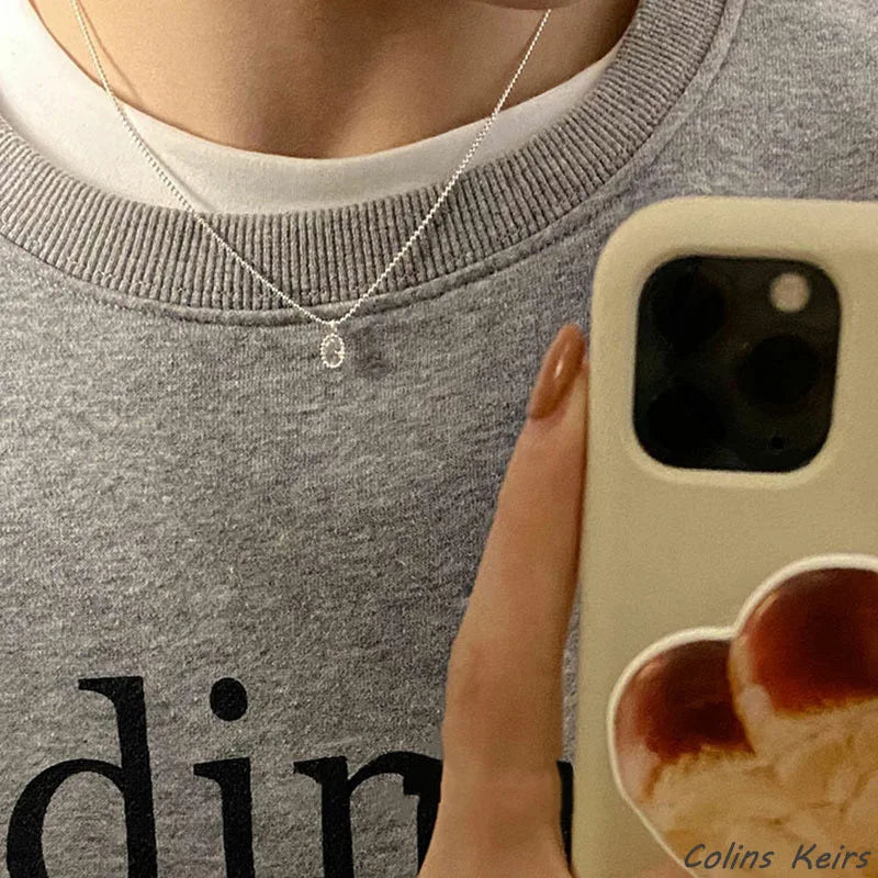 Colar Mini Ponto de Luz Oval - Prata 925