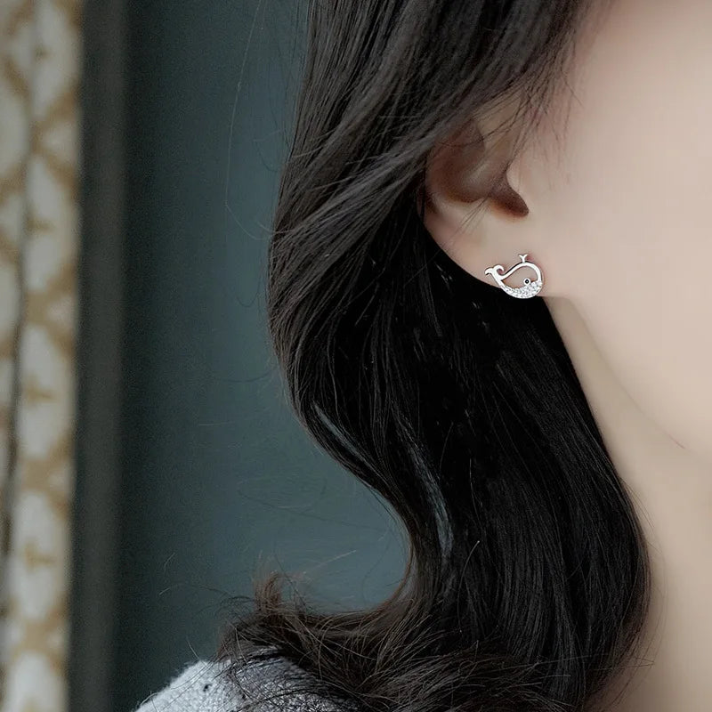 Brinco Baleia Cravejada - 925