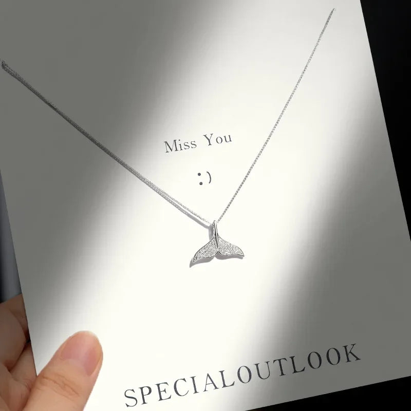 Colar Cauda de Sereia Cravejada - Prata 925