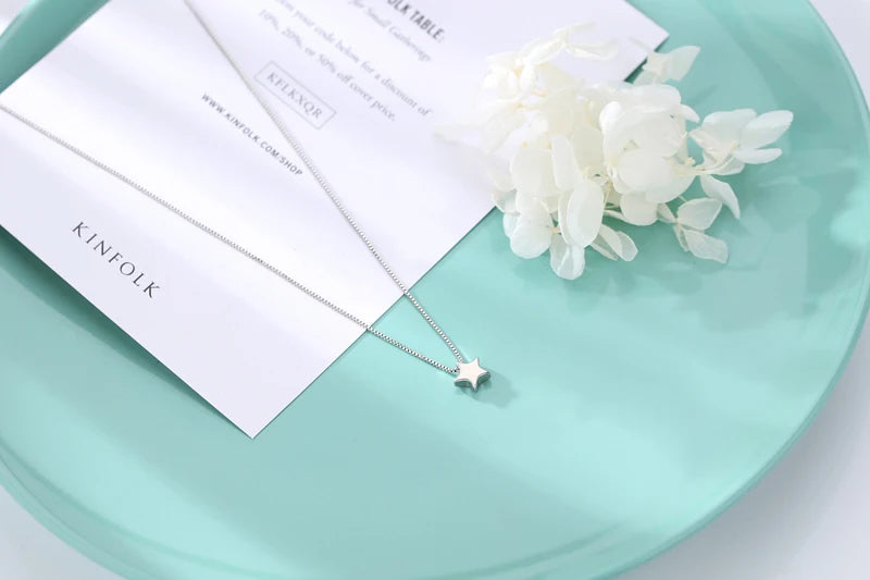 Colar Estrela Lisa - Prata 925